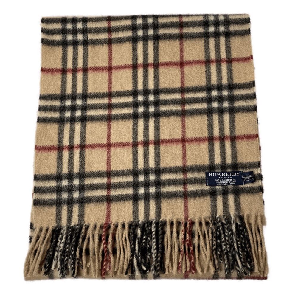 Burberry Fringe Scarf Classic Plaid Vintage Unisex Womens Mens Burberry Scarf - Picture 12 of 16